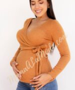 Cárdigan de Maternidad y Lactancia Lea Camel