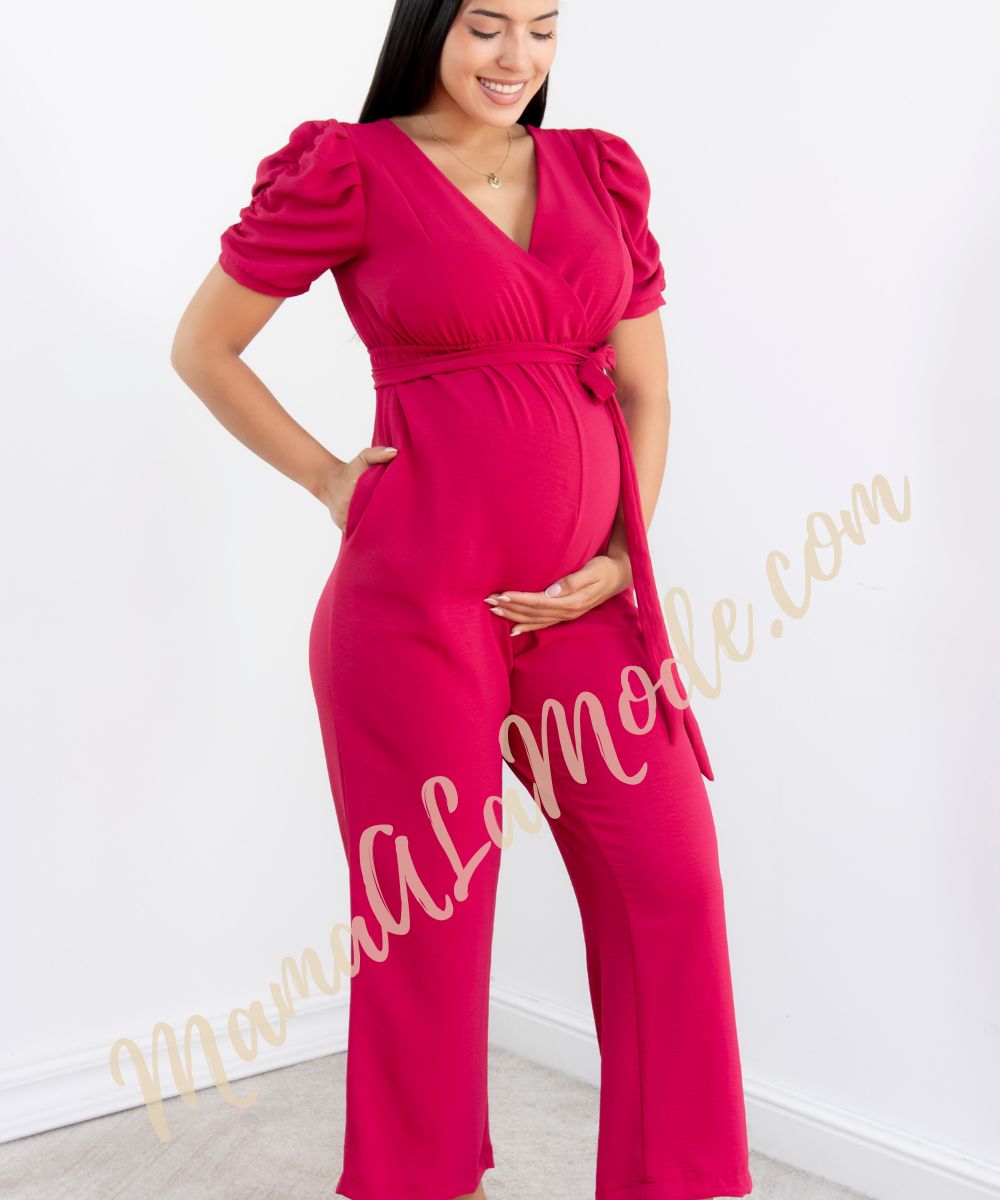 Enterizo-Pantalon- Materno-Claudia-Vino-MAMAALAMODE-3 Enterizo para Embarazadas Antonela